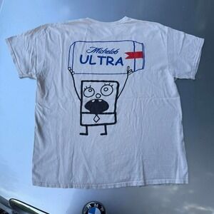 White and blue Michelin Ultra freak Bob tee